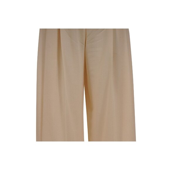 Christian Dior Womens Wide Leg Pants US 12 Cream Tan Wool High Waist Trousers - Picture 5 of 16